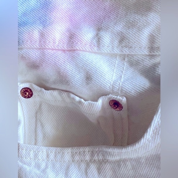 NWT LEVIS Strauss 501 Button Fly High Waist Straight Jean 30x 30 White …Hippie - Picture 14 of 16